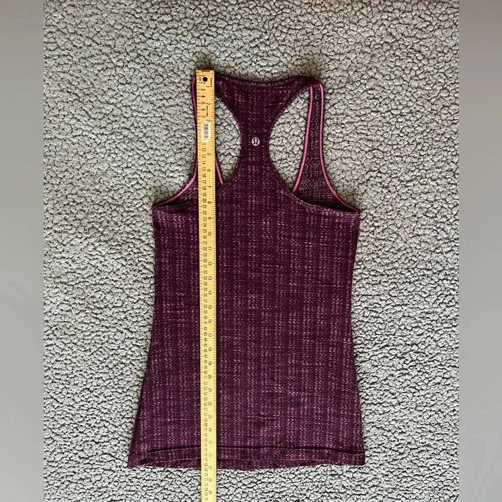 Women’s Lululemon Cool Racerback Tank Top Ziggy Wee August Glo Maroon Red Gym